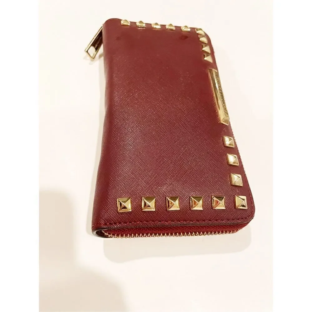 Rebecca Minkoff Continental Wallet Gold Rockstud Zip Around